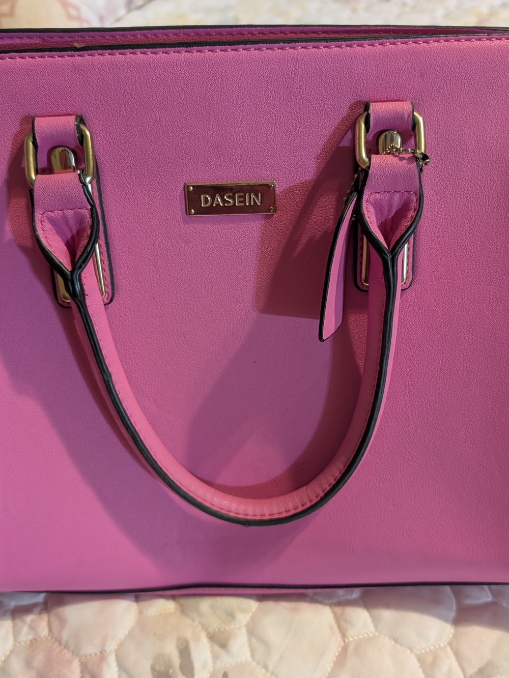 Pink Structured Tote Bag
